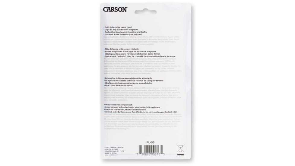 Carson FlexNeck Ultra-Bright Fully Adjustable LED Book Light, Silver, FL-55