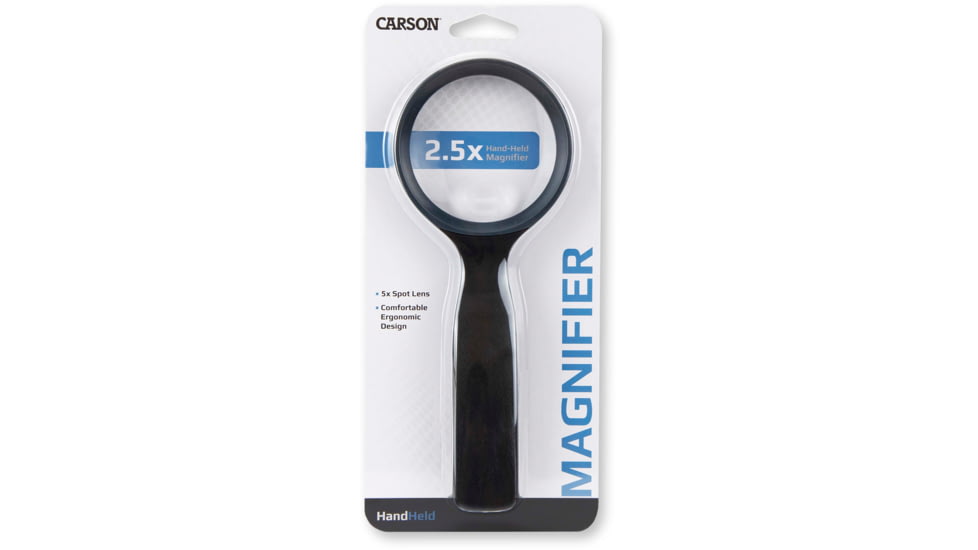 Carson HandHeld 2.5x Magnifier with 5x Spot Lens, JS40