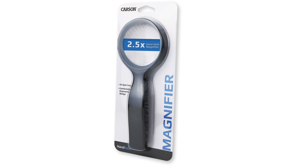 Carson HandHeld 2.5x Magnifier with 5x Spot Lens, JS40