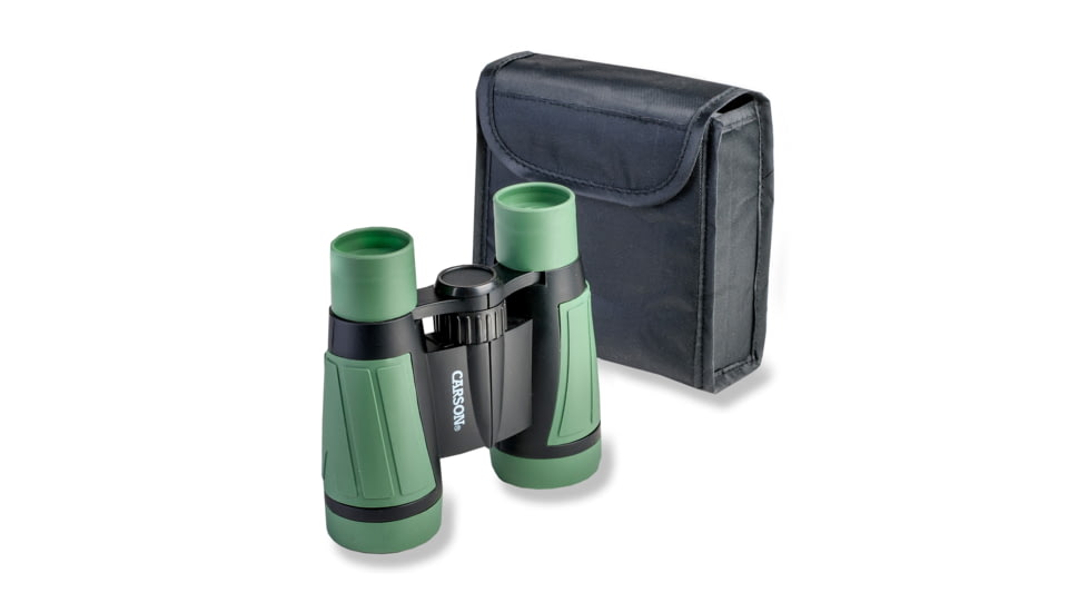Carson Hawk 5x30mm Roof Prism Ultra Deluxe Kid's Binoculars, Matte, Green, HU-530