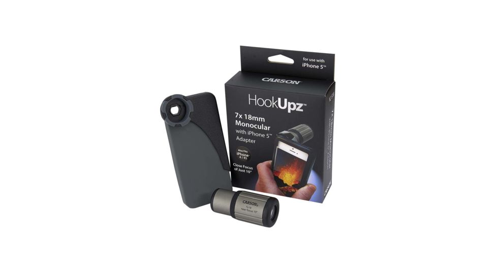 Carson HookUpz iPhone 5/5S Binocular Adapter w/ 7X18mm Monocular, Black IC-518