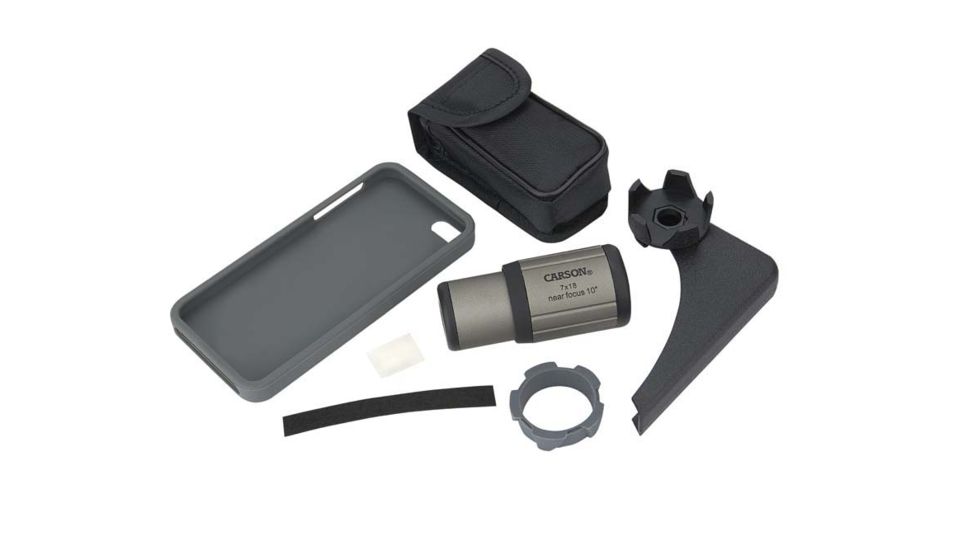 Carson HookUpz iPhone 5/5S Binocular Adapter w/ 7X18mm Monocular, Black IC-518