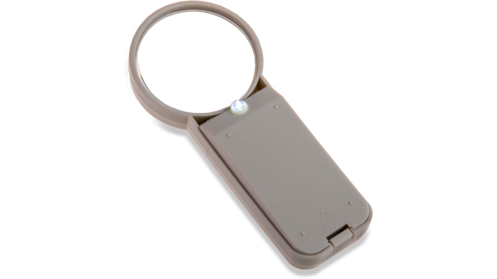 Carson Illuminated Handheld Magnifier, 5x Power, 2.5in Aspheric LED Lighted, Ivory/Blue, Small, SV-50