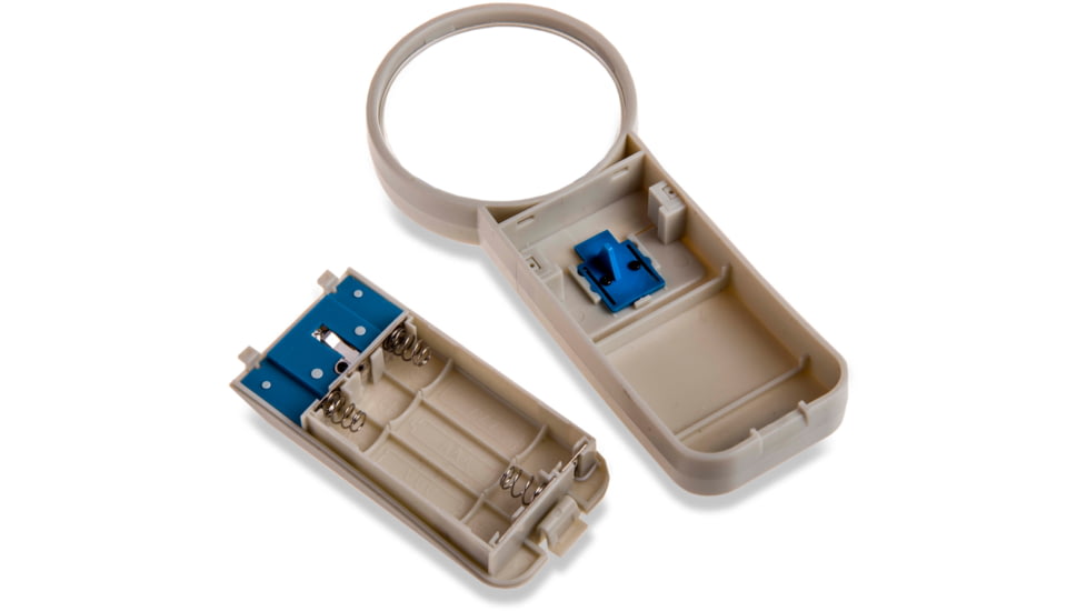 Carson Illuminated Handheld Magnifier, 5x Power, 2.5in Aspheric LED Lighted, Ivory/Blue, Small, SV-50