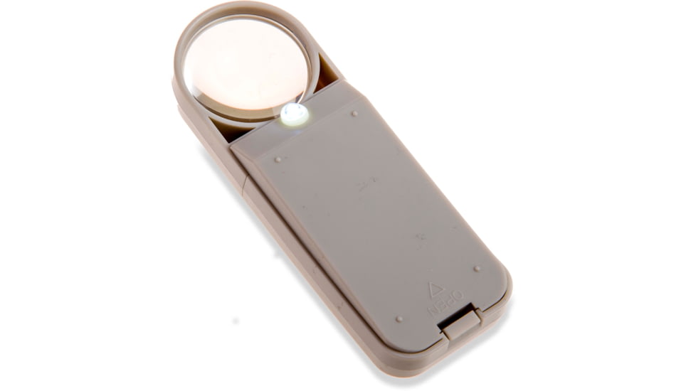 Carson Illuminated Handheld Magnifier, 7x Power, 1.5in Aspheric LED Lighted, Ivory/Blue, Small, SV-70