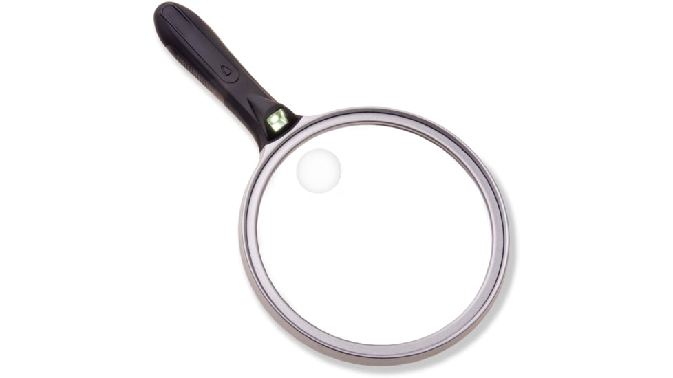 Carson LED Lighted Oversized Handheld Magnifier, 1.5x Power, 5in, Black/Silver, Small, SV-55GL