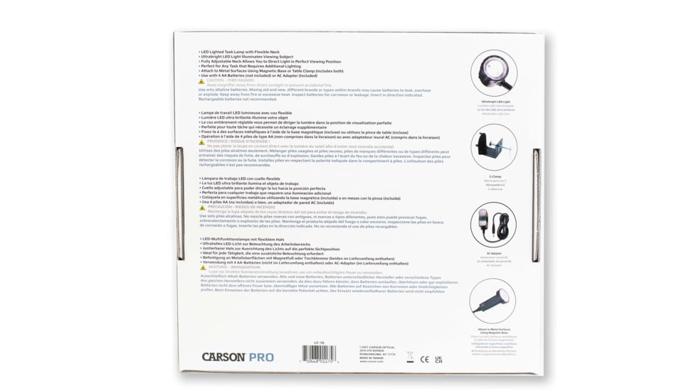 Carson LightFlex Pro LED Task Light, Black LF-10