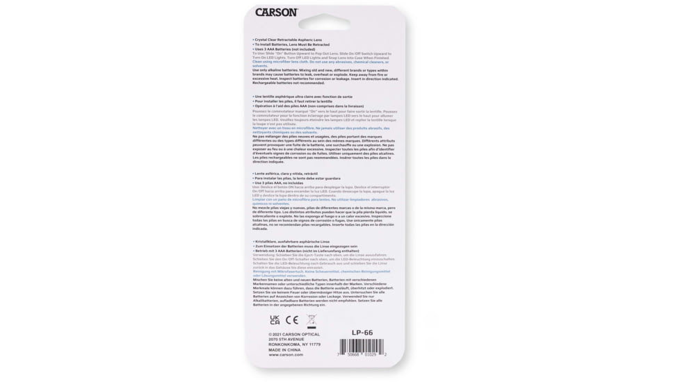 Carson LumiPop 5X LED Light Pop-Out Magnifier Loupe, Black LP-66