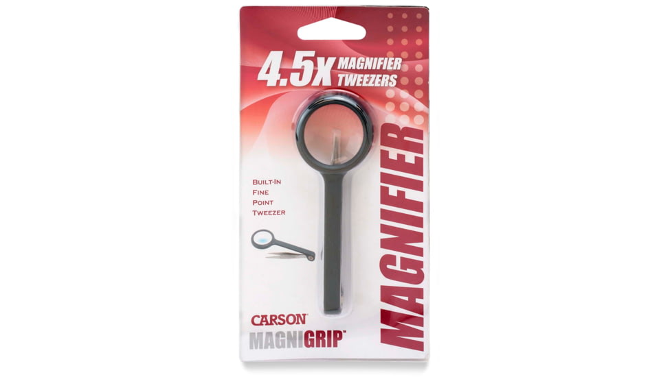 Carson MagniGrip 4x Magnifier with Attached Precision Tweezers MG-55