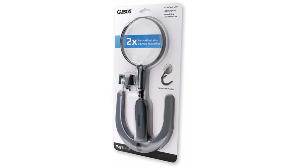 Carson MagniLamp 2x Lighted Detachable 2-in-1 Magnifier w/ 3.5x Spot Lens GN-55