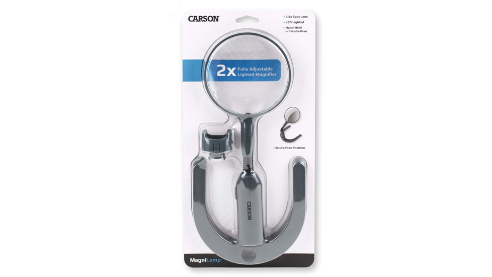Carson MagniLamp 2x Lighted Detachable 2-in-1 Magnifier w/ 3.5x Spot Lens GN-55