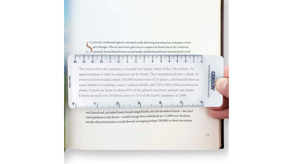 Carson MagniMark 2.5x Compact Page Magnifier Loupe with 6in Ruler MM-22