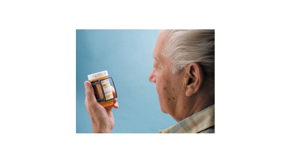 Carson MagRX Clip-On 2.5x Medicine Bottle Magnifier