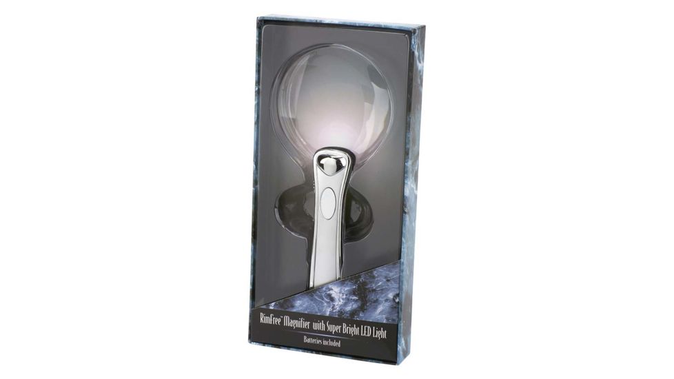 Carson MH-95 Chrome RimFree 2x LED-Lighted Rimless Magnifier / Loupe MH-95