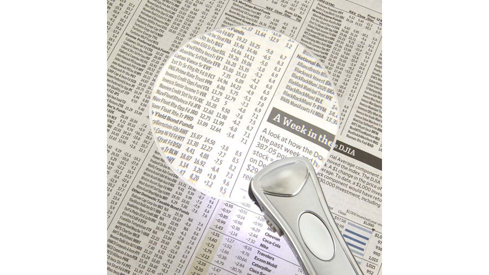 Carson MH-95 Chrome RimFree 2x LED-Lighted Rimless Magnifier / Loupe MH-95