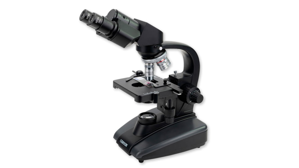 Carson Optical Advanced 40x-1600x LED Lit Binocular Compound Microscope, Black, 8.5 in x 6.9 in x 14.1 in, MS-170