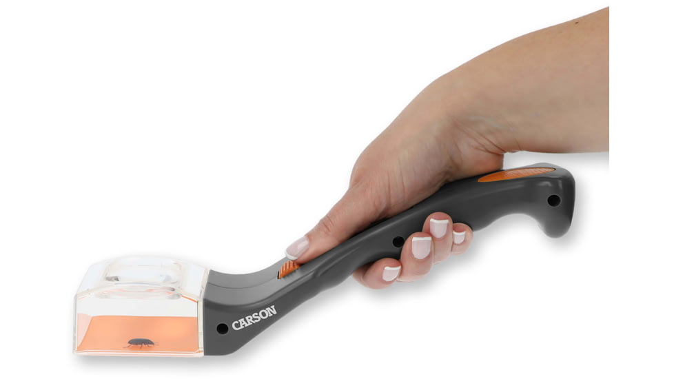 Carson Optical Humane Bug Catcher Tool for Insect Catch-and-Release w/ 5x Magnifier, Gray, 2.2 in x 1.6 in x 10.5 in, HU-30