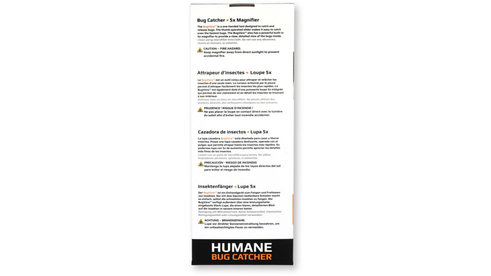 Carson Optical Humane Bug Catcher Tool for Insect Catch-and-Release w/ 5x Magnifier, Gray, 2.2 in x 1.6 in x 10.5 in, HU-30