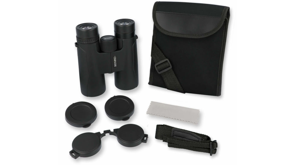 Carson Optical Makalu 10x42mm Power Lightweight and Portable Full Size Binoculars, Black, 5.9 in x 5.1 in x 2.3 in, MK-042