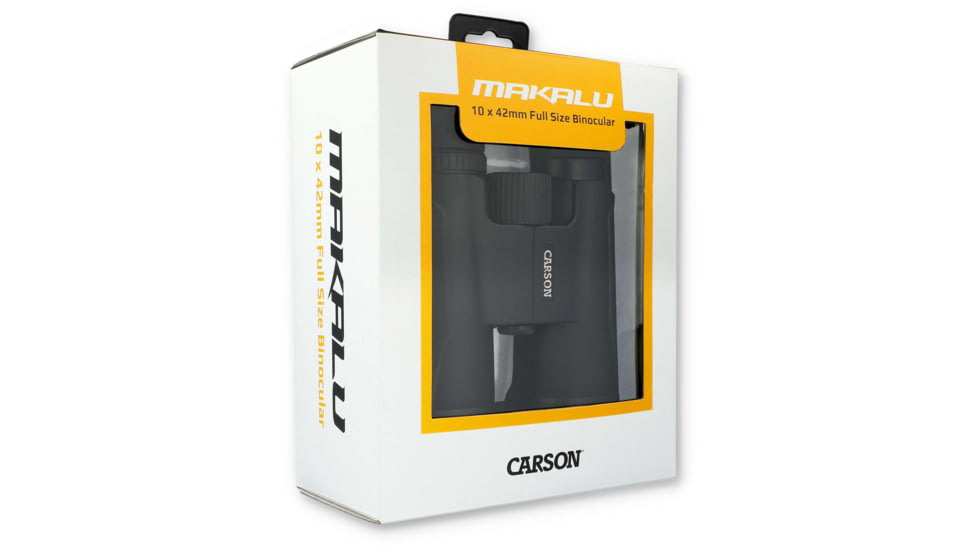Carson Optical Makalu 10x42mm Power Lightweight and Portable Full Size Binoculars, Black, 5.9 in x 5.1 in x 2.3 in, MK-042