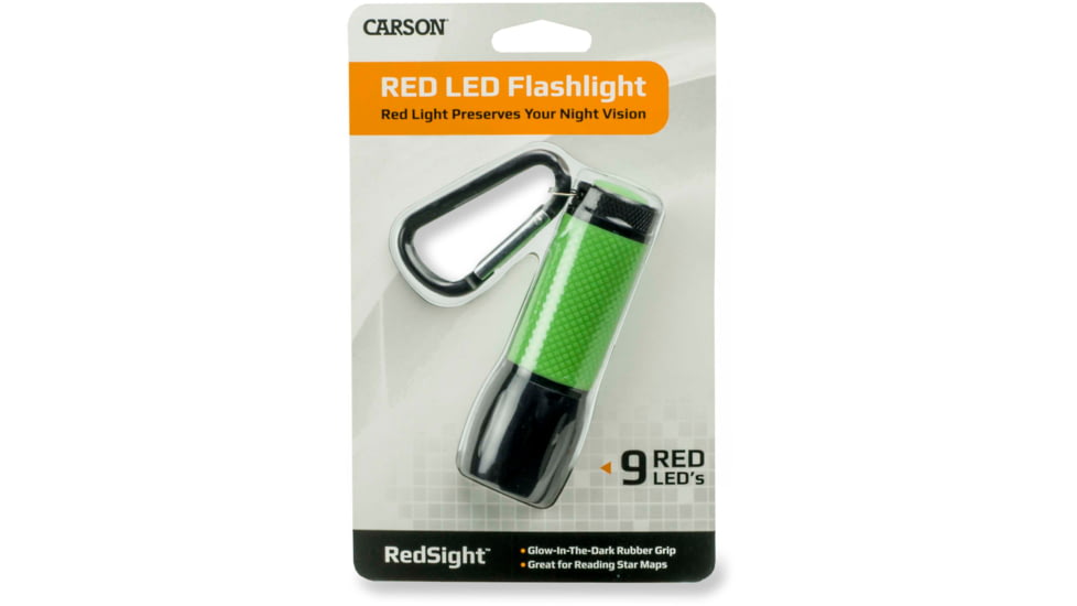 Carson Optical RedSite Light 3 AAA Red LED Flashlight,Neon Green, SL-33