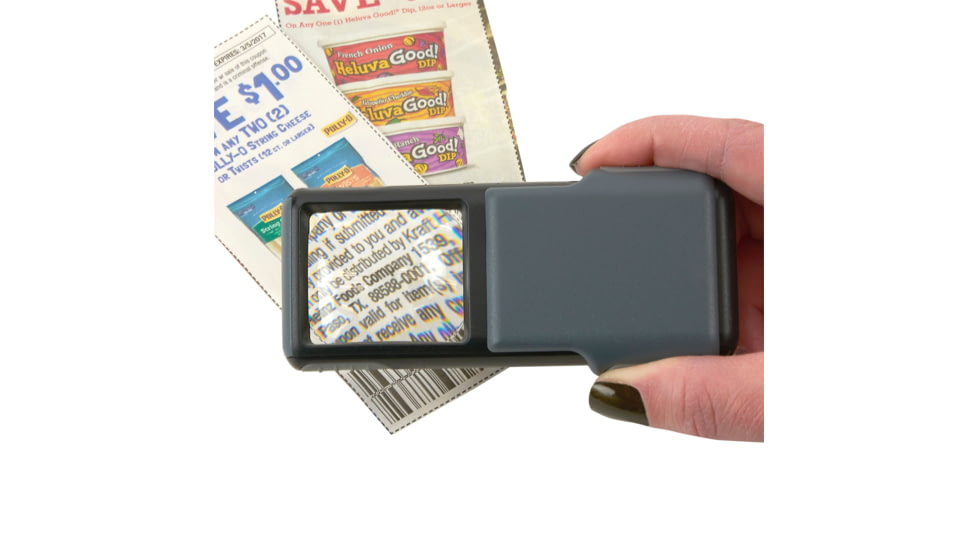 Carson PO-55 MiniBrite 5x Power Slide-Out Pocket Magnifier Loupe,Grey PO-55