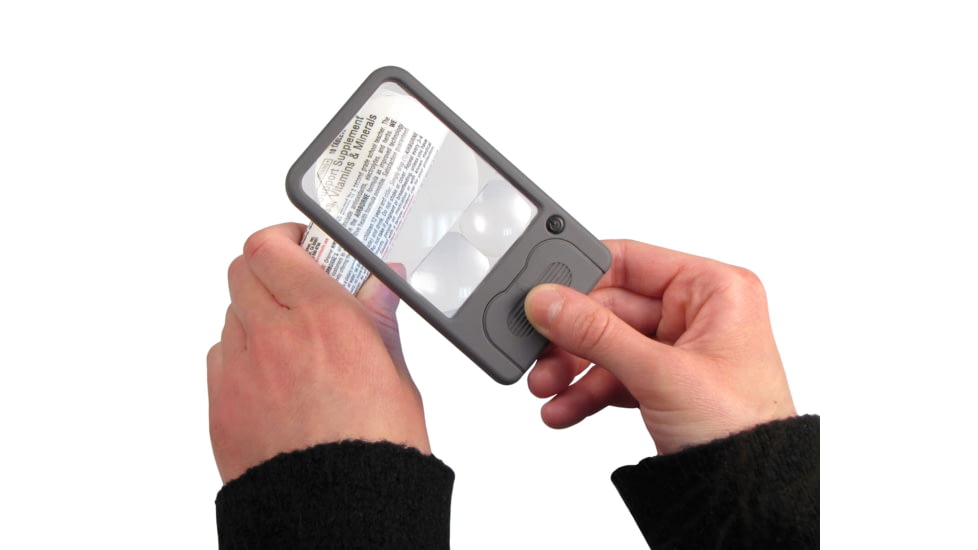 Carson Pocket Magnifier Loupe w/ LED Light, Gray PM-33