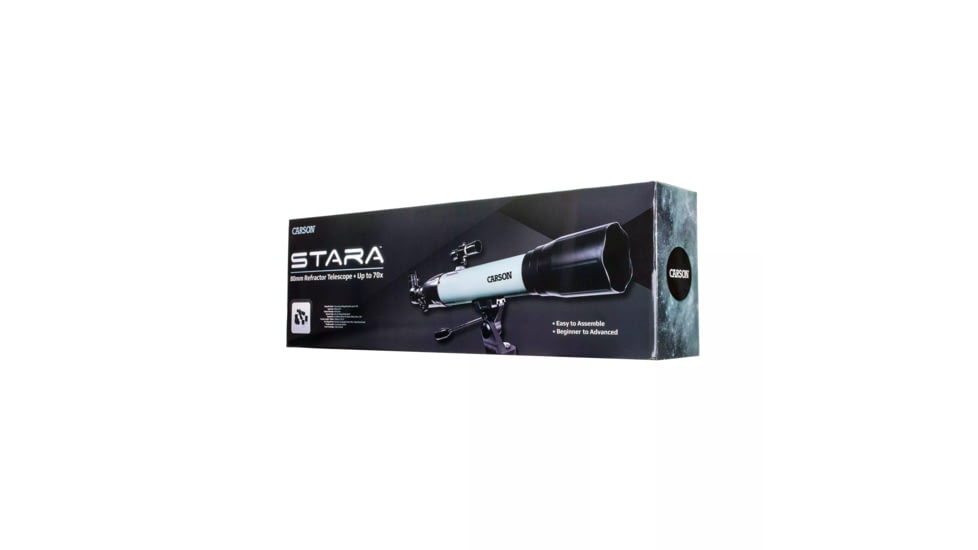 Carson Stara 35-70x 80mm Refractor Telescope with Smartphone Adaptor, Gray, SR-200SP