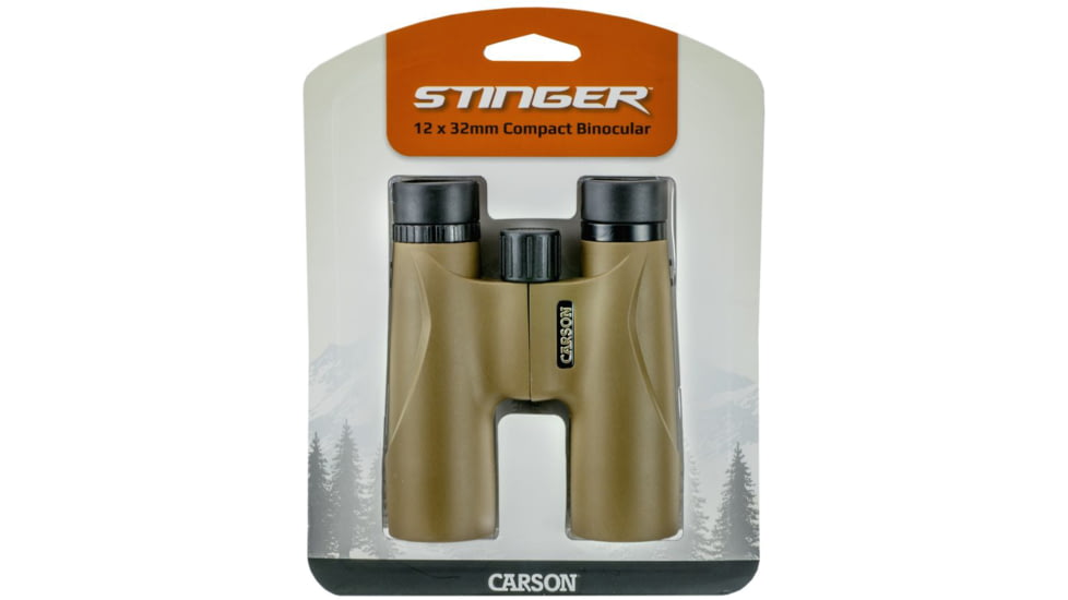 Carson Stinger 12x32 Compact Binocular, Olive Green, HW-232