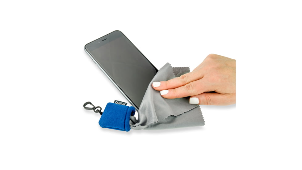 Carson Stuff-It Lens Cleaner, Cloth &amp; Pouch, Blue, 1.7 x 1.1 x 1.8 in, SN-40BU