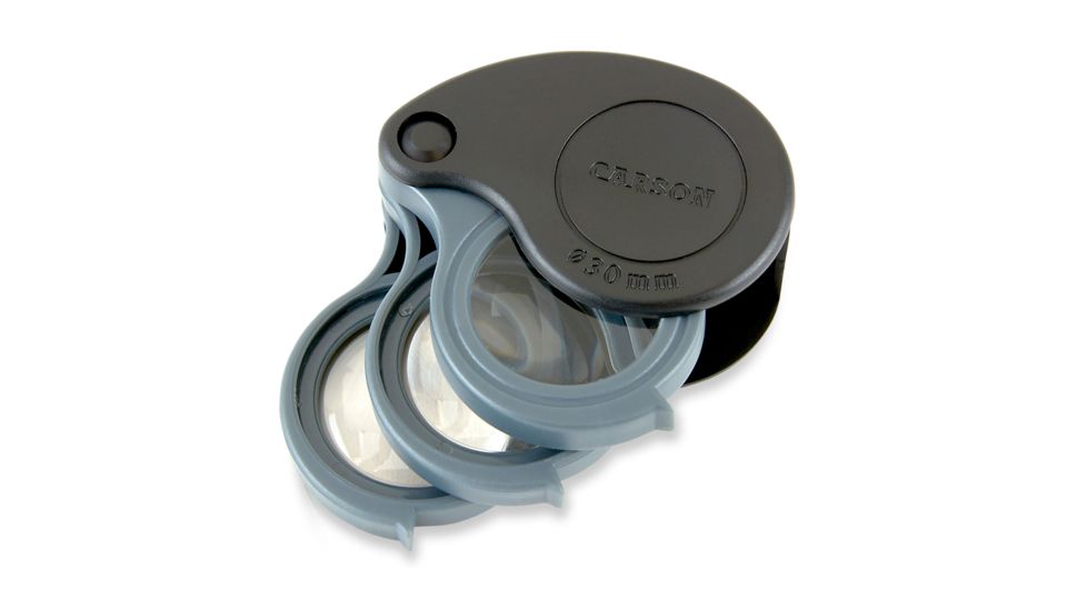Carson TriView 5x / 10x / 15x Folding  Loupe with Built-in Case TV-15