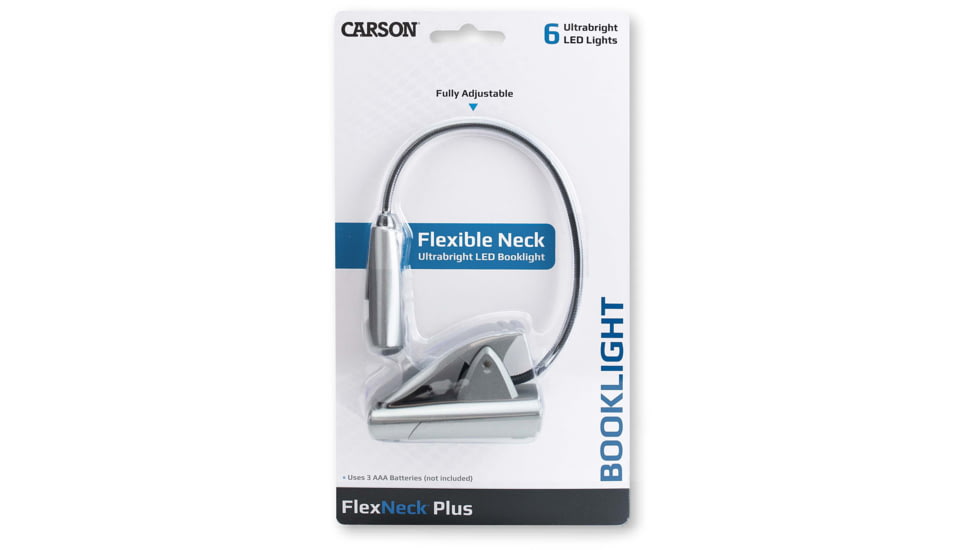 Carson Ultra-Bright Fully Adjustable 6 LED Book Light, Grey FL-66