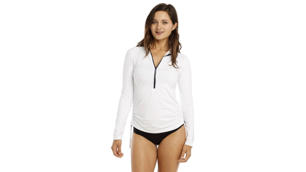Cruz Rashguard - Womens-White/Anchor Stripe-Large