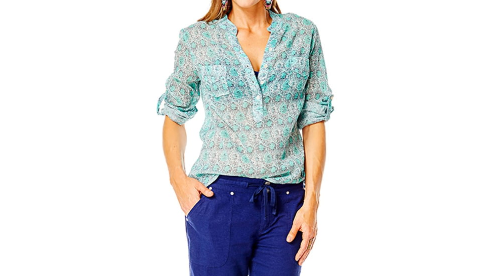 Carve Designs Dylan Gauze Shirt - Women's-Blue Lagoon-Medium