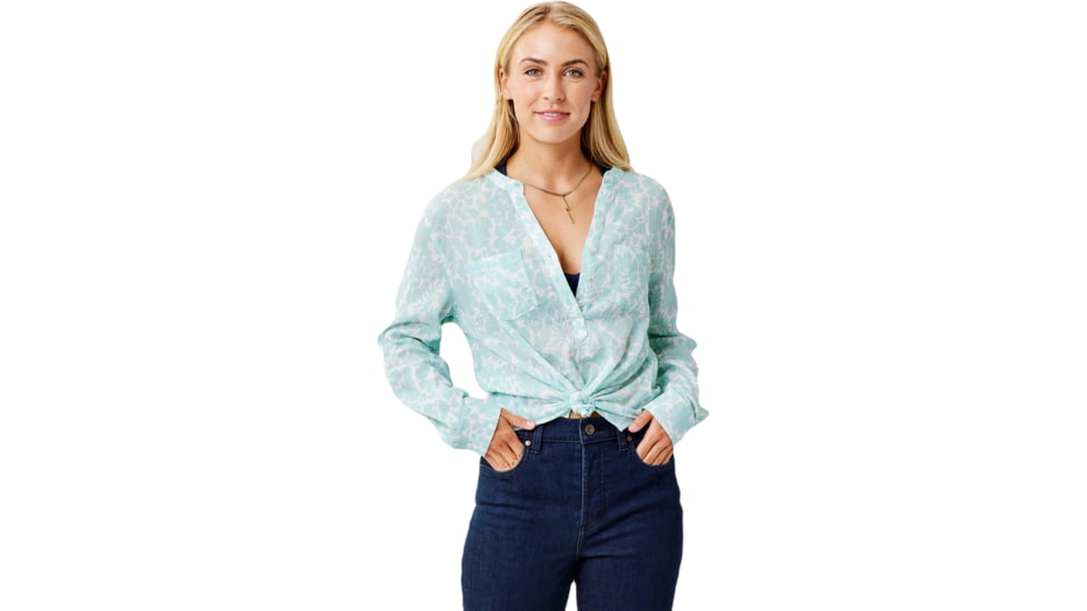 Carve Designs Dylan Gauze Shirt -Womens, Sea Glass Felicity, Medium, TWDG26-314-MD
