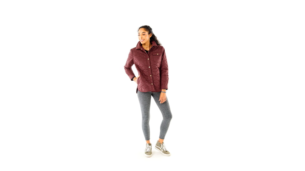 Carve Designs Evans Quilted Shacket - Womens, Merlot, Extra Small, JAQU28-621-XS