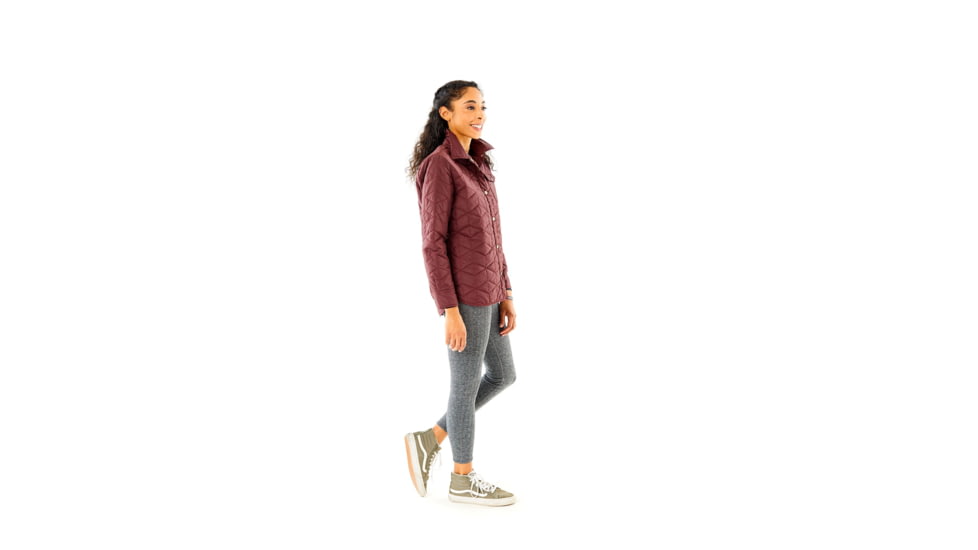 Carve Designs Evans Quilted Shacket - Womens, Merlot, Extra Small, JAQU28-621-XS