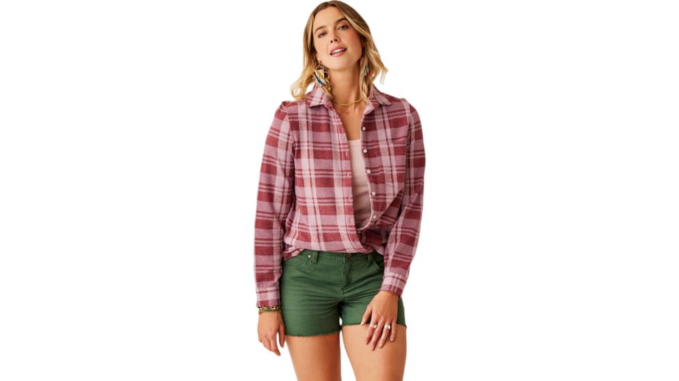 Carve Designs Fairbanks Supersoft Shirt - Womens, Brick Plaid, Large, TKSS70-633-LG