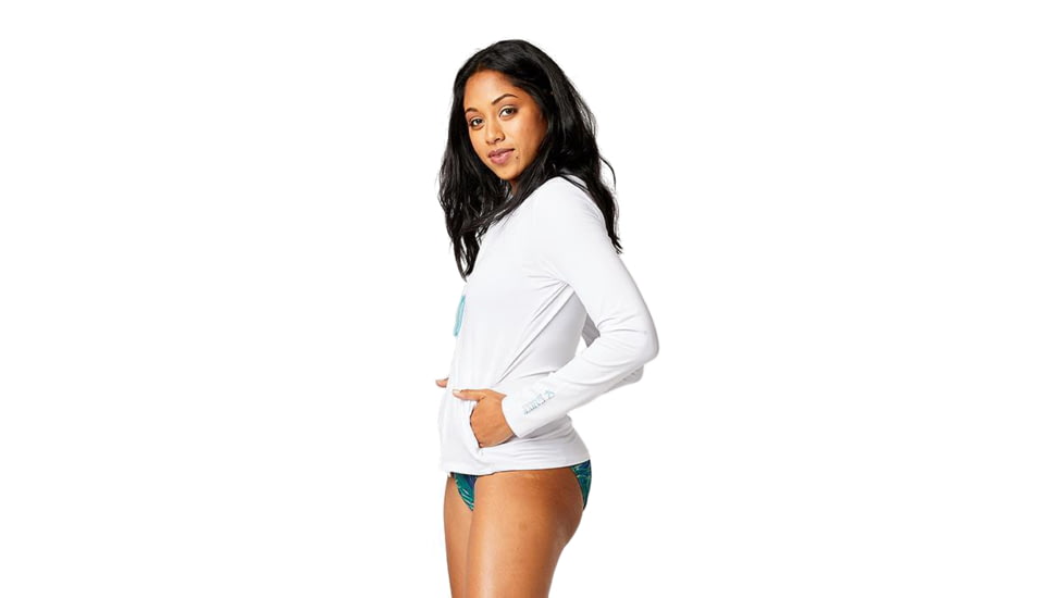 Carve Designs Lake Sunshirt - Womens, White w. Water Shimmer Pull, Small, RGLS13-119-SM