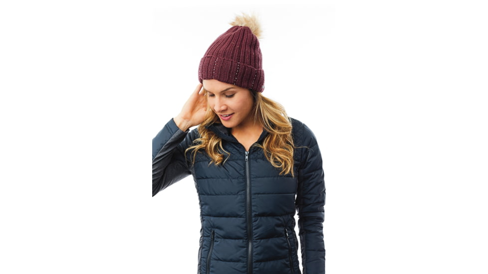 Carve Designs Laurel Pom Hat - Womens, Merlot, One Size, HTPP15-621-OS