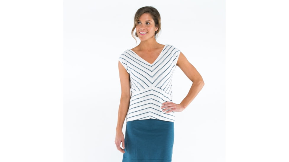 Carve Designs Ripley Tee, Womens, Indigo Sun Stripe, XS, TSVB22-406-XS