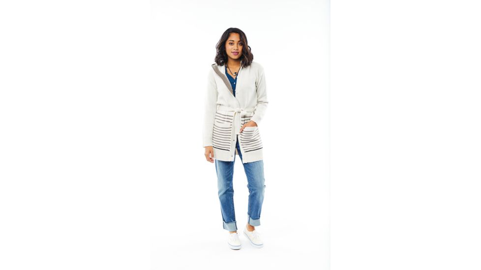 Carve Designs Williamette Hooded Cardigan - Womens, Birch Mariner, Extra Large, SWWT18-182-XL