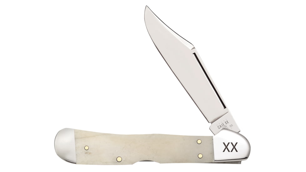 Case CopperLock Folding Knife, 4.25in, EX1549L SS, Clip Blade, Natural Bone, 50493