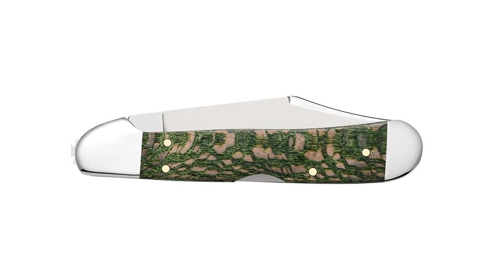 Case John Deere Gift Set Folding Knife, 2.72in, Tru-Sharp Stainless Steel, Clip Blade, Green sycamore Wood, Mini CopperLock, 15765