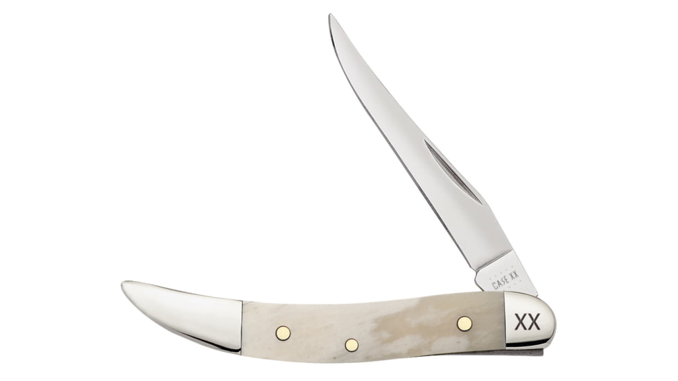 Case Small Texas Toothpick Folding Knife, 3in, EX10096 SS, Clip Blade, Natural Bone, 50494