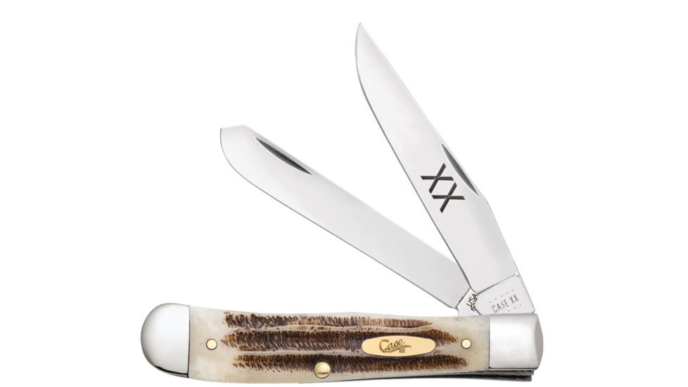 Case Trapper Folding Knife, 4.125in, V6254 SS, Clip/Spey Blades, Vintage Bone, 25964