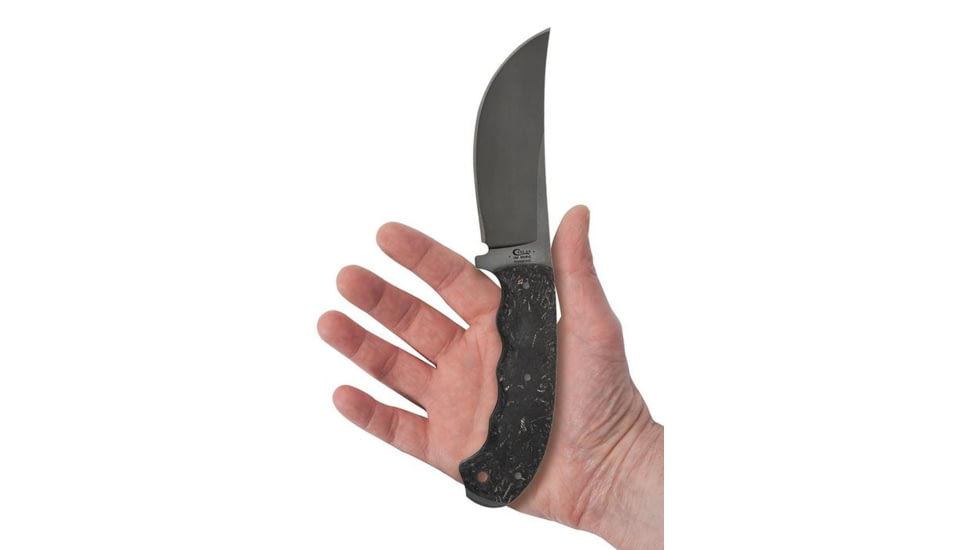Case Winkler Fixed Blade Knife, 4.5in, 80CRV2, Hambone Blade, Caswell Finish, Winkler Black Textured Rubber Handle, Case Winkler Hambone, 43178