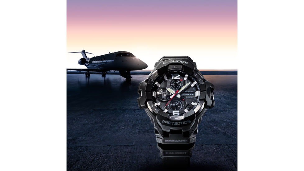 Casio G-Shock Gravity Master Men's Analog-Digital Watch, 55mm Case Diameter, Steel Bezel, Black Bio-based Resin Band, GRB300-1A, GRB300-1A