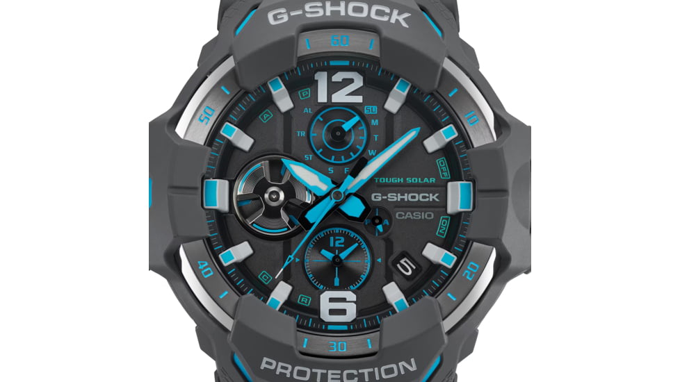 Casio G-Shock Gravity Master Men's Analog-Digital Watch, 55mm Case Diameter, Steel Bezel, Gray Bio-based Resin Band, GR-B300-8A2CR, GR-B300-8A2CR