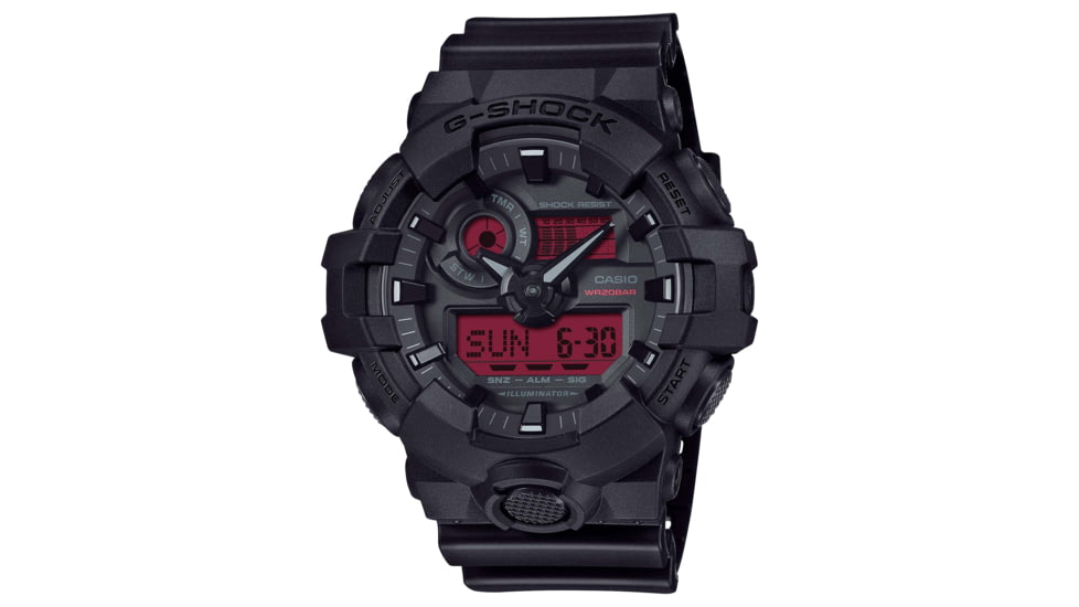 Casio G-Shock Mens Analog-Digital Watch, 57 mm Case Diameter, Resin, Black, Resin, GA-700BBR-1ACR